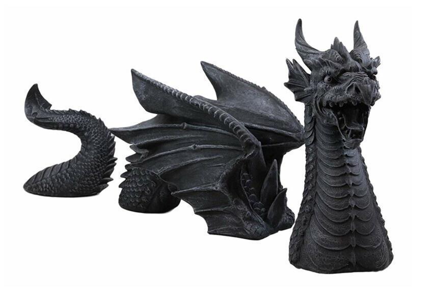 Large Dragon Gothic Garden Decor Statue Castle Moat Lawn Statue Garden Sculptures & Statues Funny Yard Garden Outdoor Figurine null