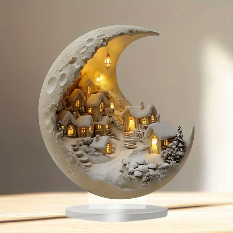 Moon Snow House – dekoratives Wohnaccessoire für Tisch, Wohn- und Schlafzimmer null