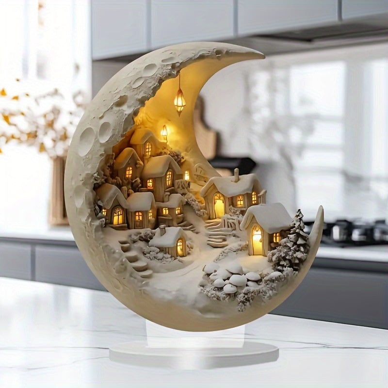 Moon Snow House – dekoratives Wohnaccessoire für Tisch, Wohn- und Schlafzimmer null
