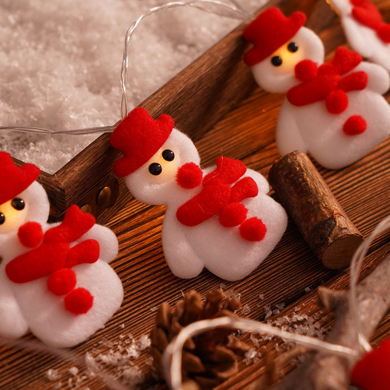 Stofffilz-Weihnachtsdekoration mit Polka-Dots für den Raum, LED-Lichterkette