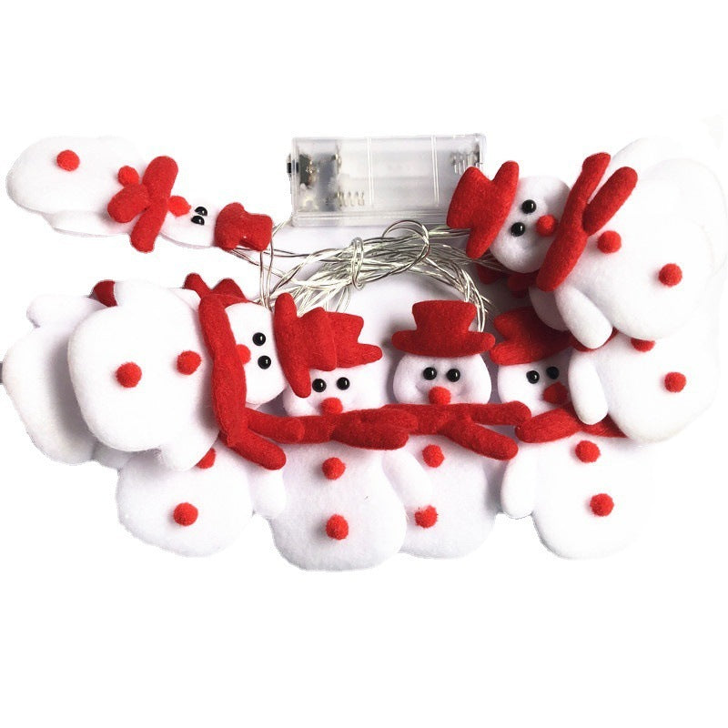 Stofffilz-Weihnachtsdekoration mit Polka-Dots für den Raum, LED-Lichterkette