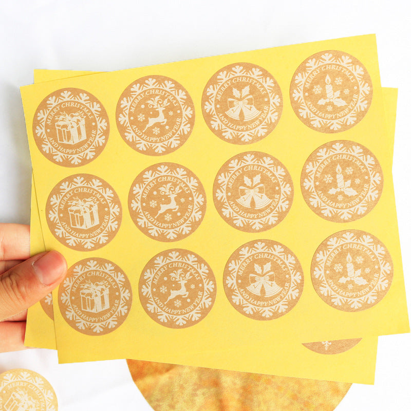 12 runde selbstklebende Weihnachts-Versiegelungsaufkleber